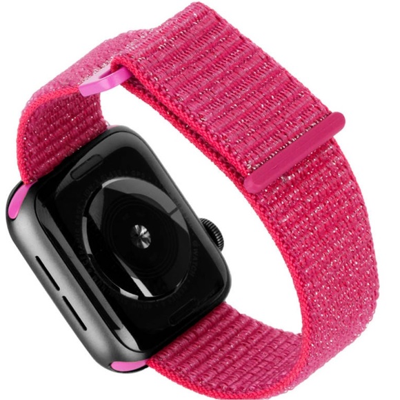 APPLE WATCH CASE-MATE NYLON METALLIC PINK SPORT WATCH BAND - 42-44 MM - Picture 2 of 4